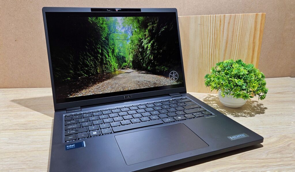 Acer TravelMate P6 14 review angled screen 2