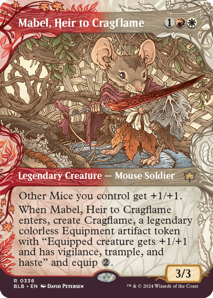 Magic the Gathering Bloomburrow - Showcase Woodland Frame - Mabel, Heir to Cragflame