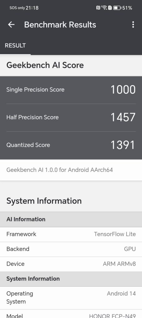 Honor Magic V3 Review geekbench AI