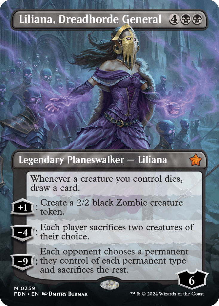 Magic the Gathering Foundations Borderless Art - Liliana, Dreadhorde General