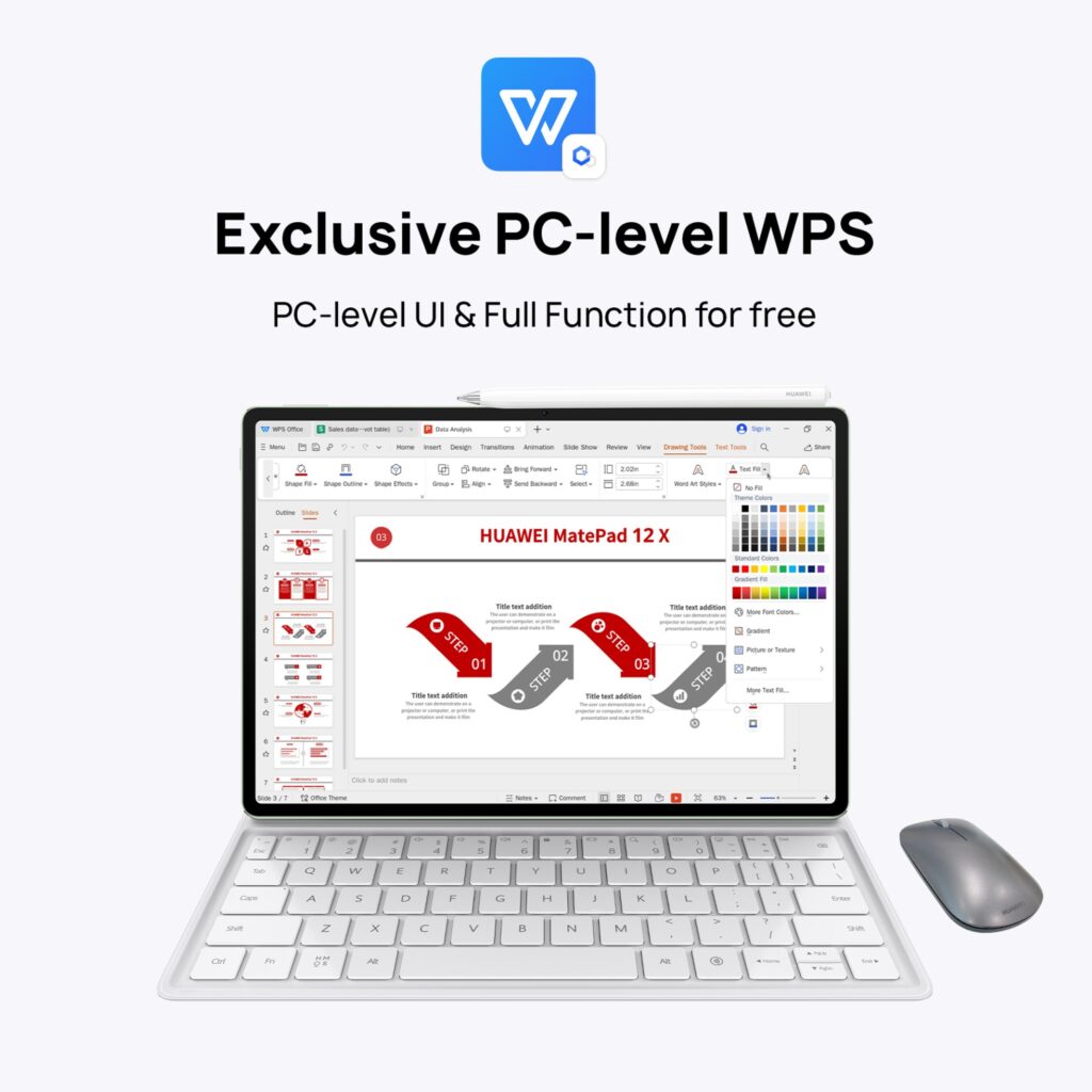 huawei matepad 12 x pc level wps office