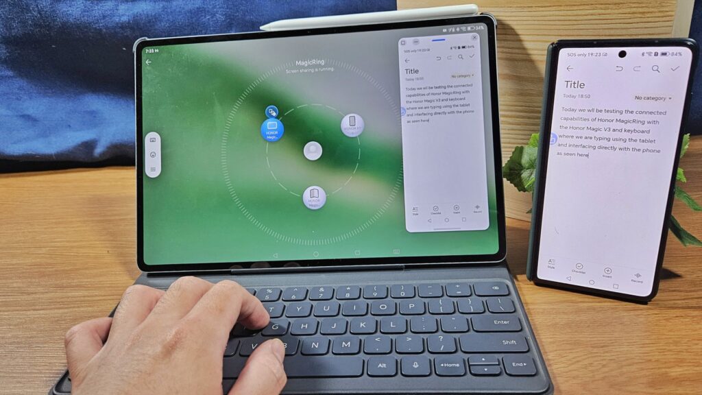 Honor MagicRing connected devices typing