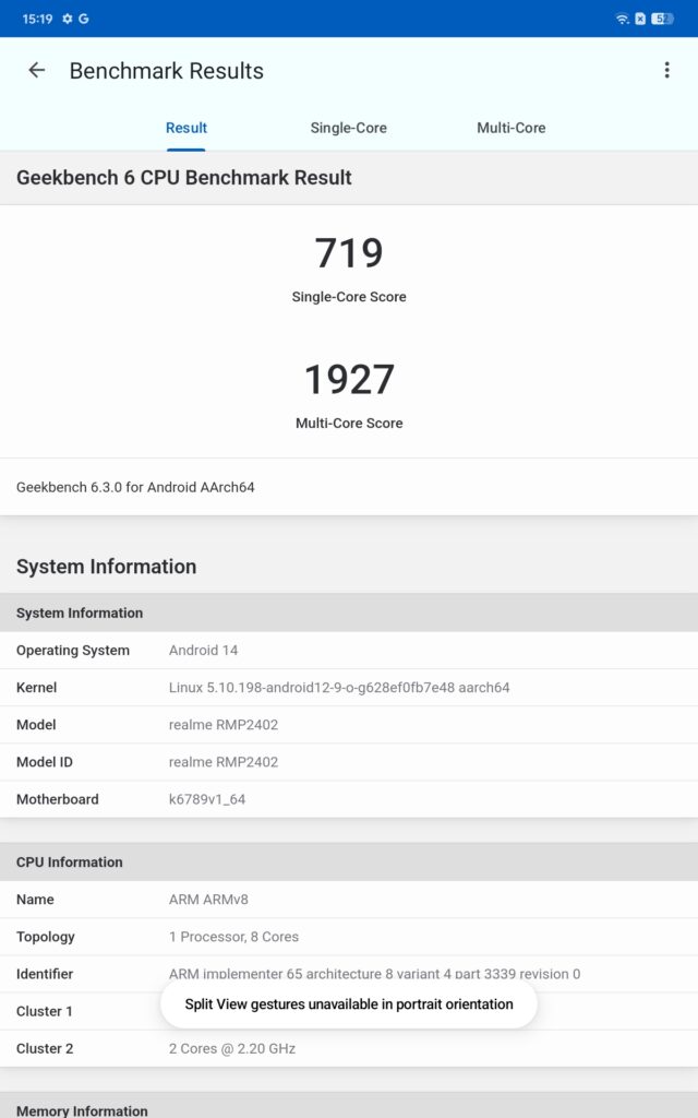 realme Buds T310 and realme Pad 2 Lite review geekbench