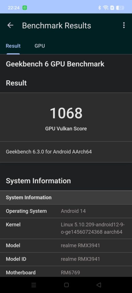 realme C75 review geekbench vulkan