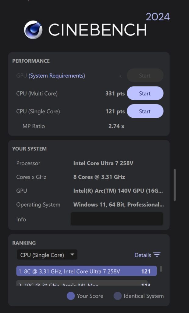 Asus ExpertBook P5 Review (P5405) cinebench