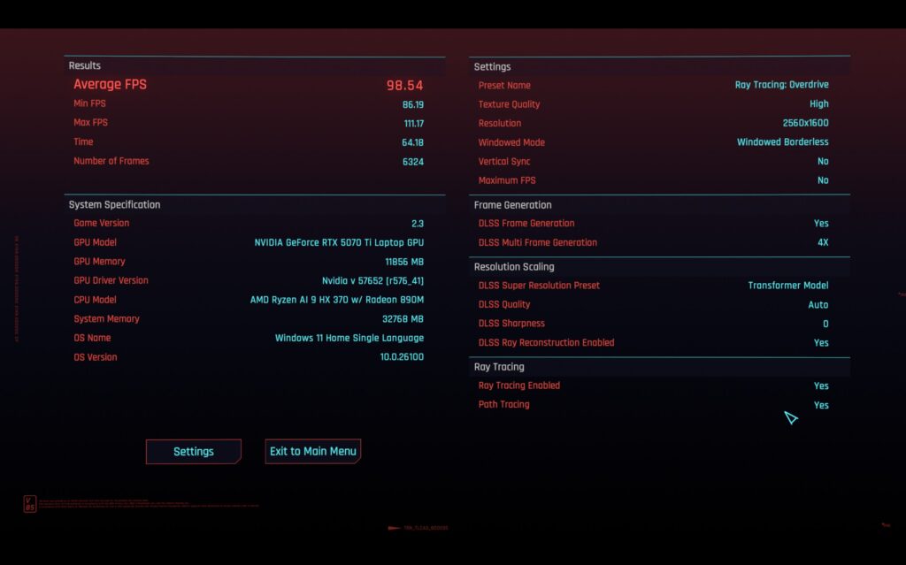 MSI Stealth A16 AI+ A3XV Review 2077 max overdrive