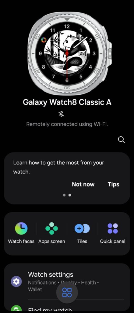 Samsung Galaxy Watch8 Classic Review menu 1