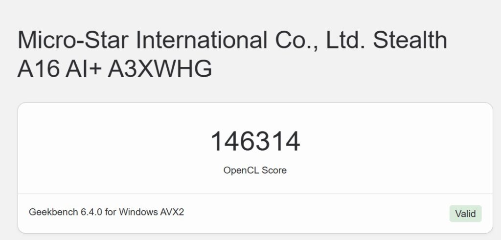 MSI Stealth A16 AI+ A3XV Review gb6 1