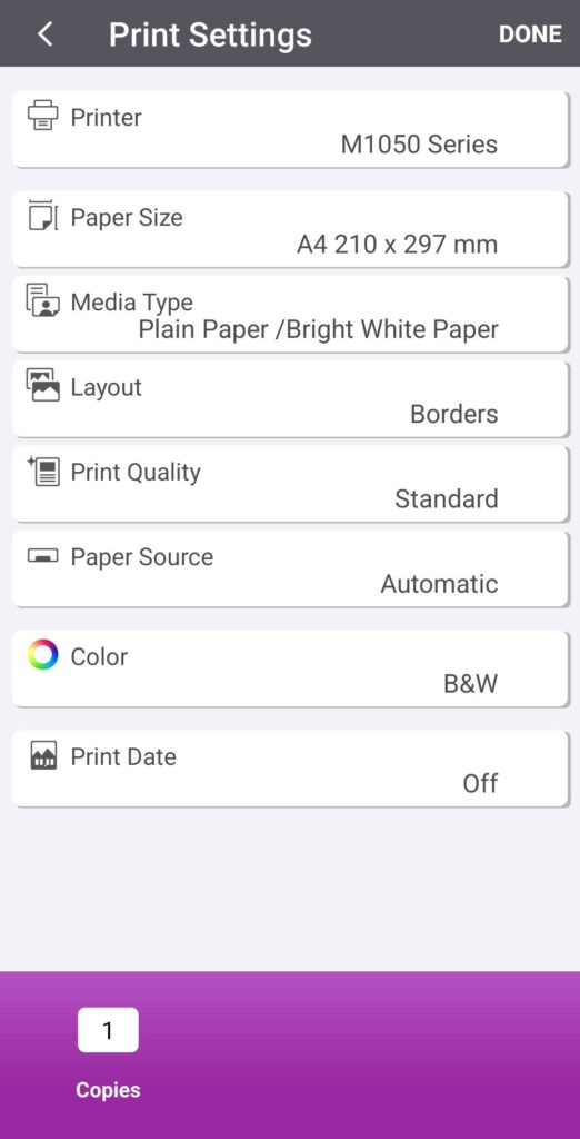 Epson EcoTank M1050 Review smart panel 3