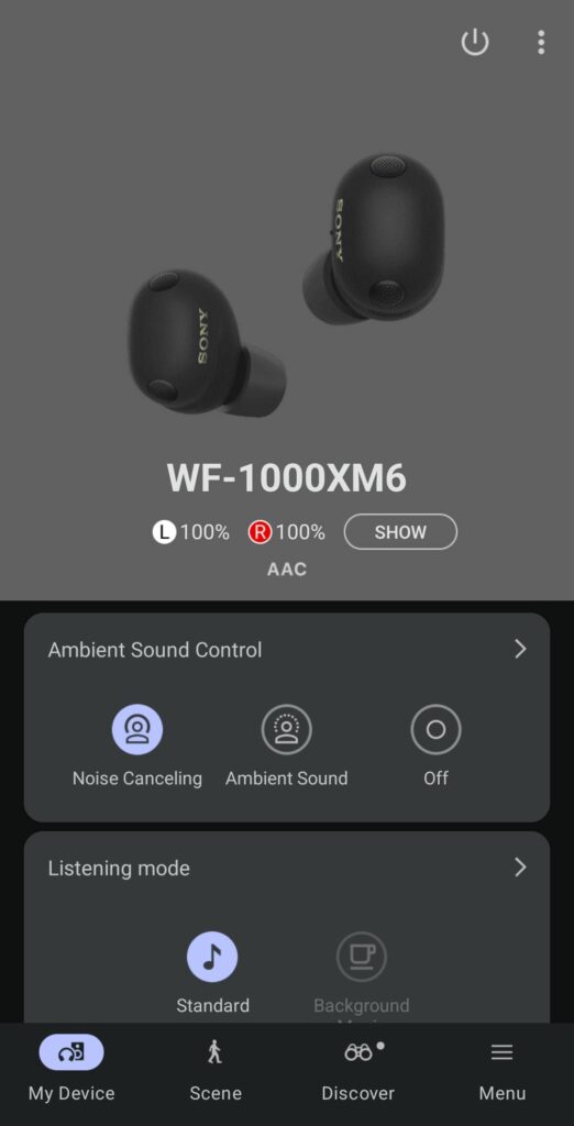 Sony WF-1000XM6 Review app