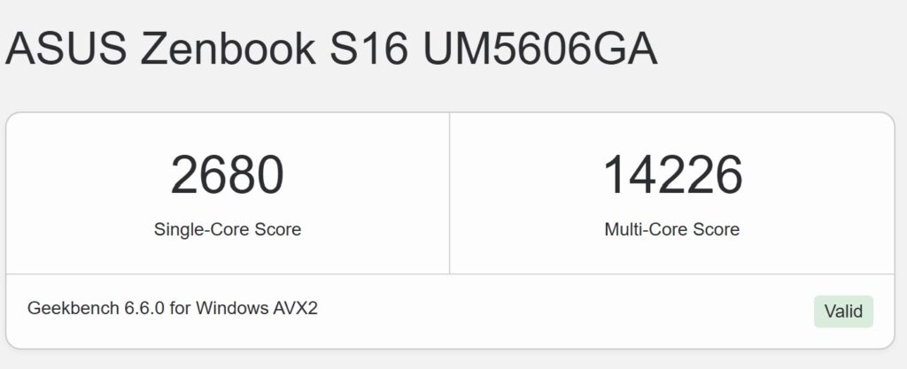 Asus Zenbook S16 Review (UM5606) 2026 gb6