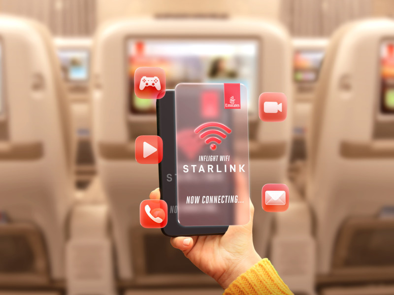The first Emirates A380 with Starlink Wi-Fi for free high-speed internet is now ready for boarding 16