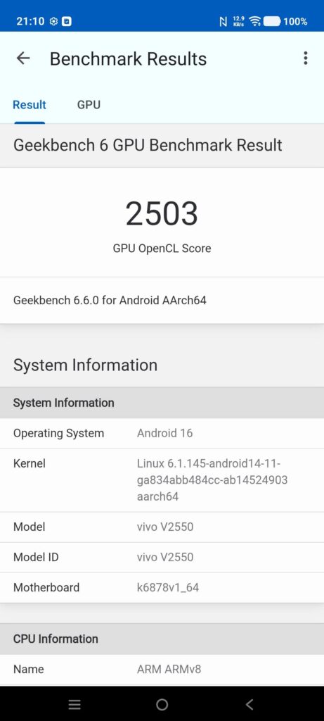 vivo V70 FE Review gb6 3