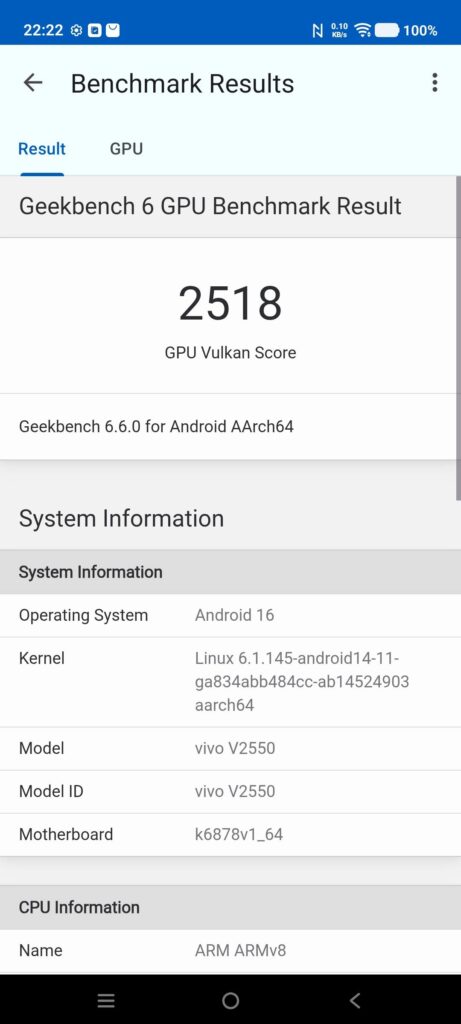 vivo V70 FE Review gb6