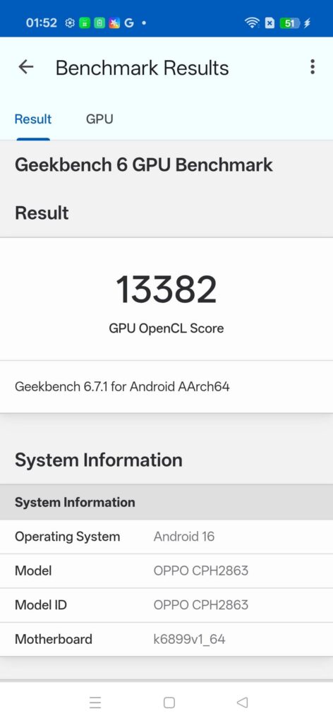 oppo reno 16 pro review benchmark gb6 3