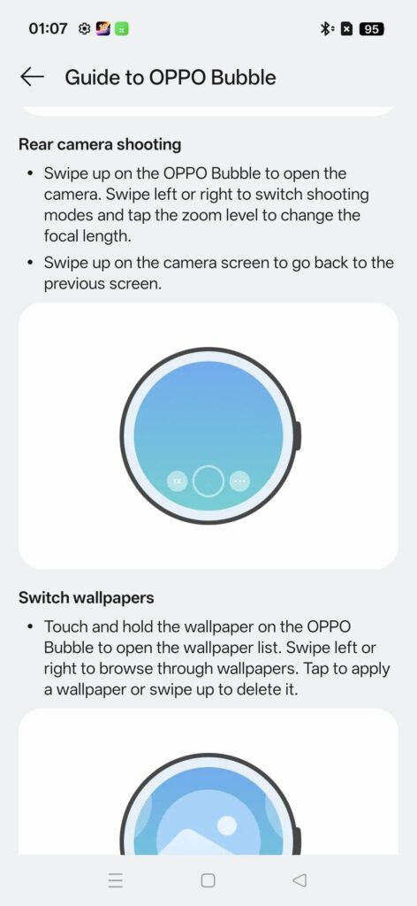 oppo bubble 3 menu 2