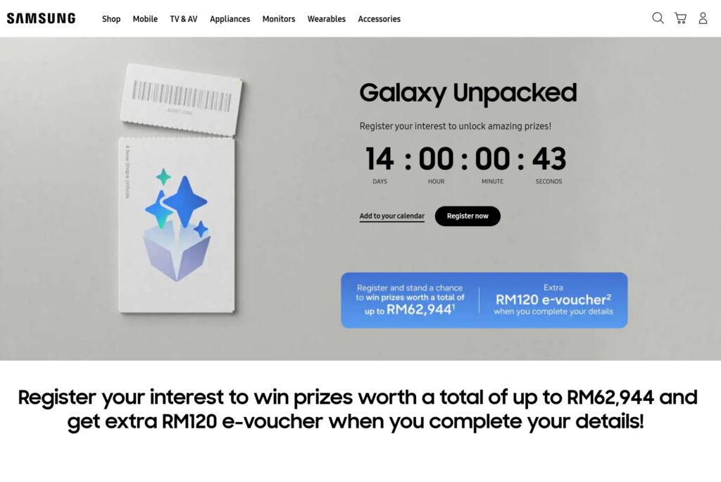 samsung galaxy unpacked 2026 timer