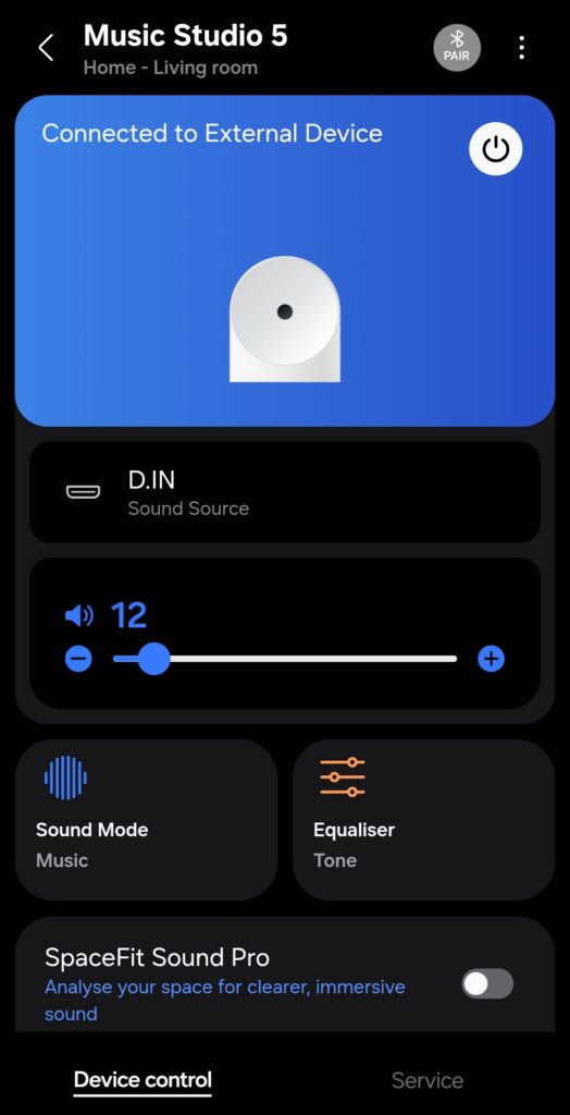 Samsung Music Studio 5 Review menu 2
