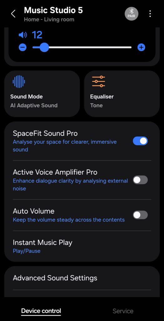 Samsung Music Studio 5 Review menu 5