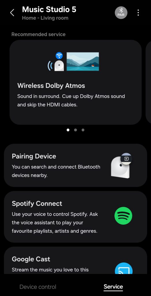 Samsung Music Studio 5 Review menu 4