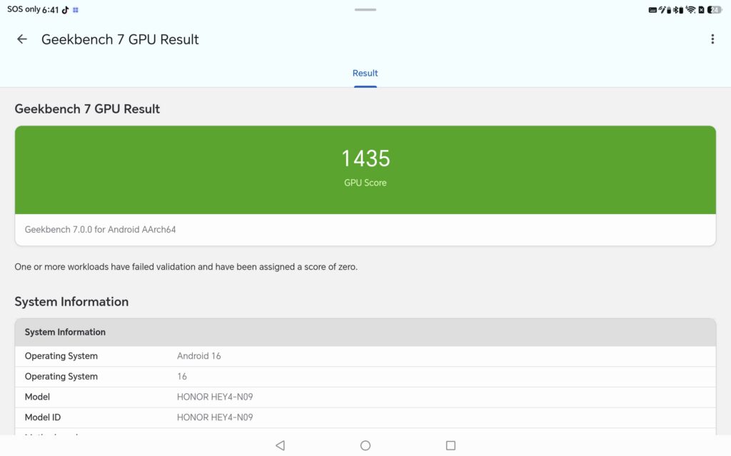 Honor Pad 20 Review geekbench 7 2