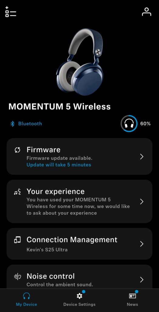 Sennheiser Momentum 5 Review app 1