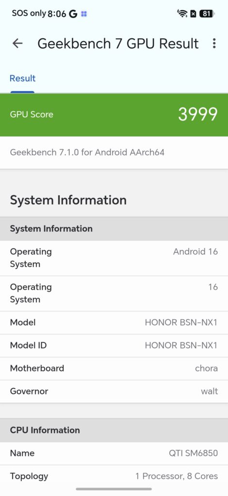 Honor X9e Pro Review gb6 2