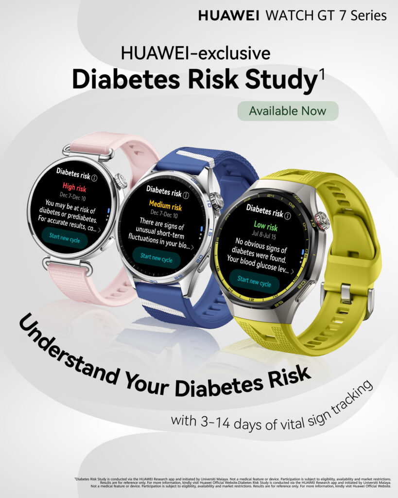 HUAWEI-exclusive Diabetes Risk Study Feature Now Available with New HUAWEI WATCH GT 7 series and HUAWEI WATCH Fit 5 Pro 7 huawei diabetes risk feature malaysia