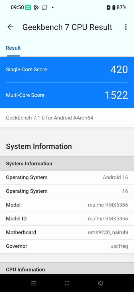 realme C100x review gb7
