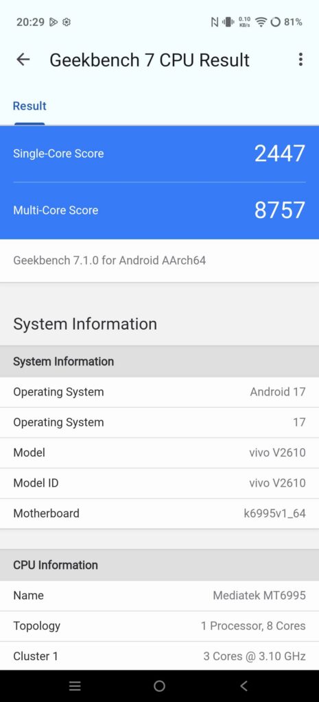 vivo X500 Pro Max review gb7